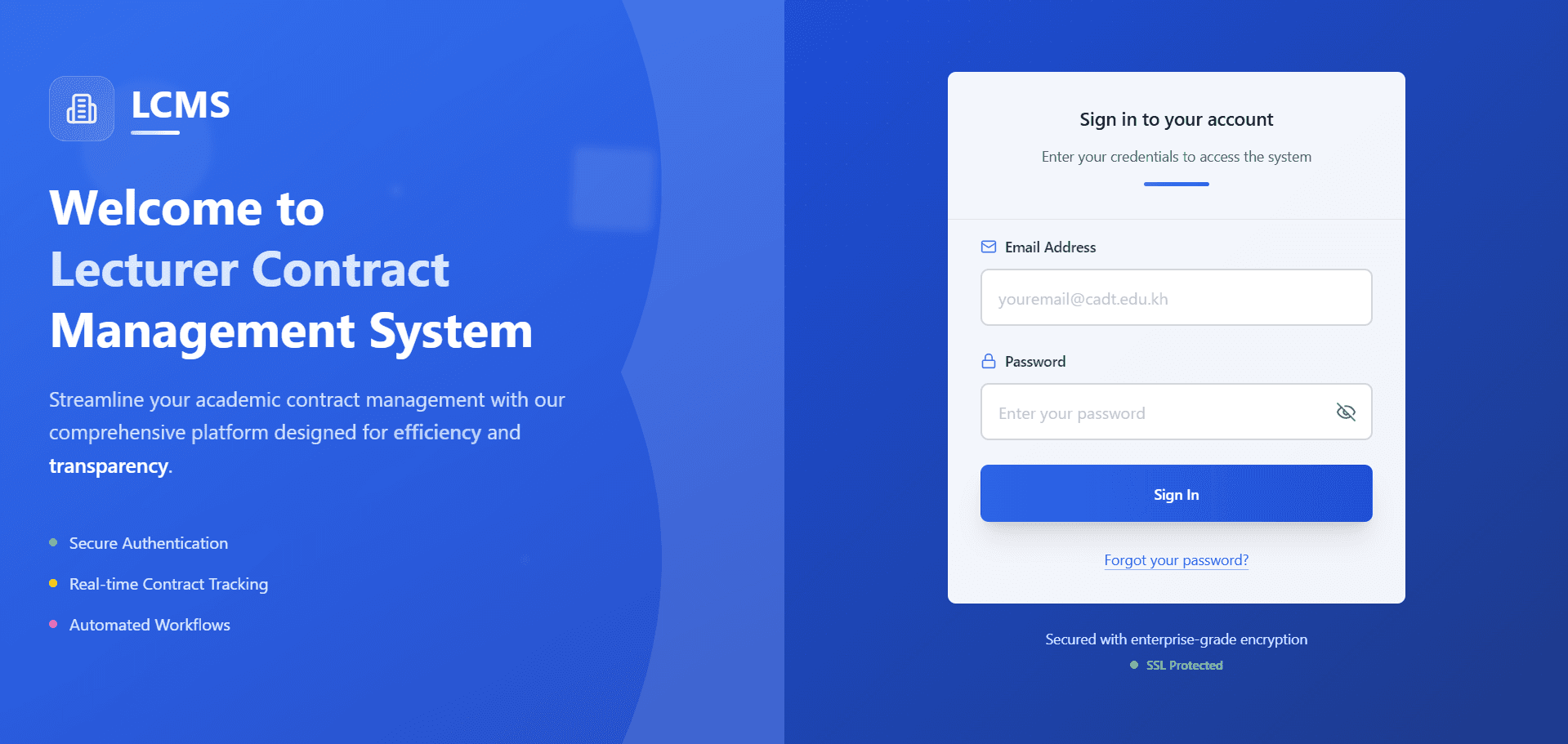 Lecturer Contract Management System