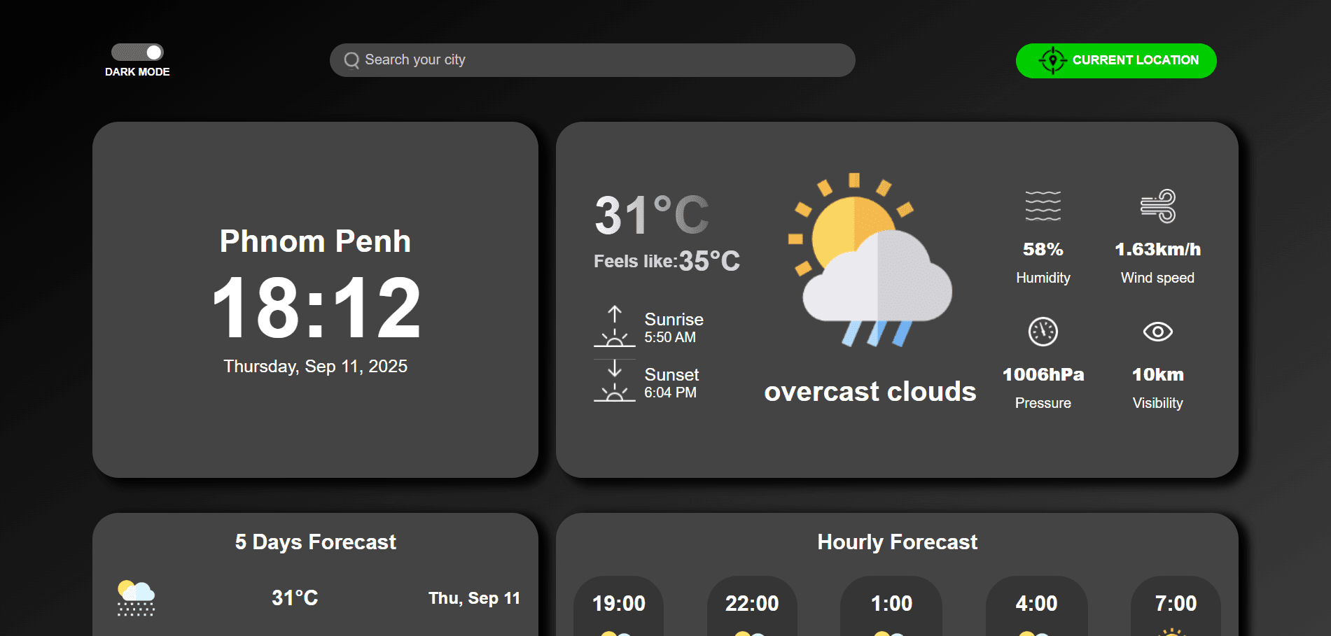 Weather Forcast Website